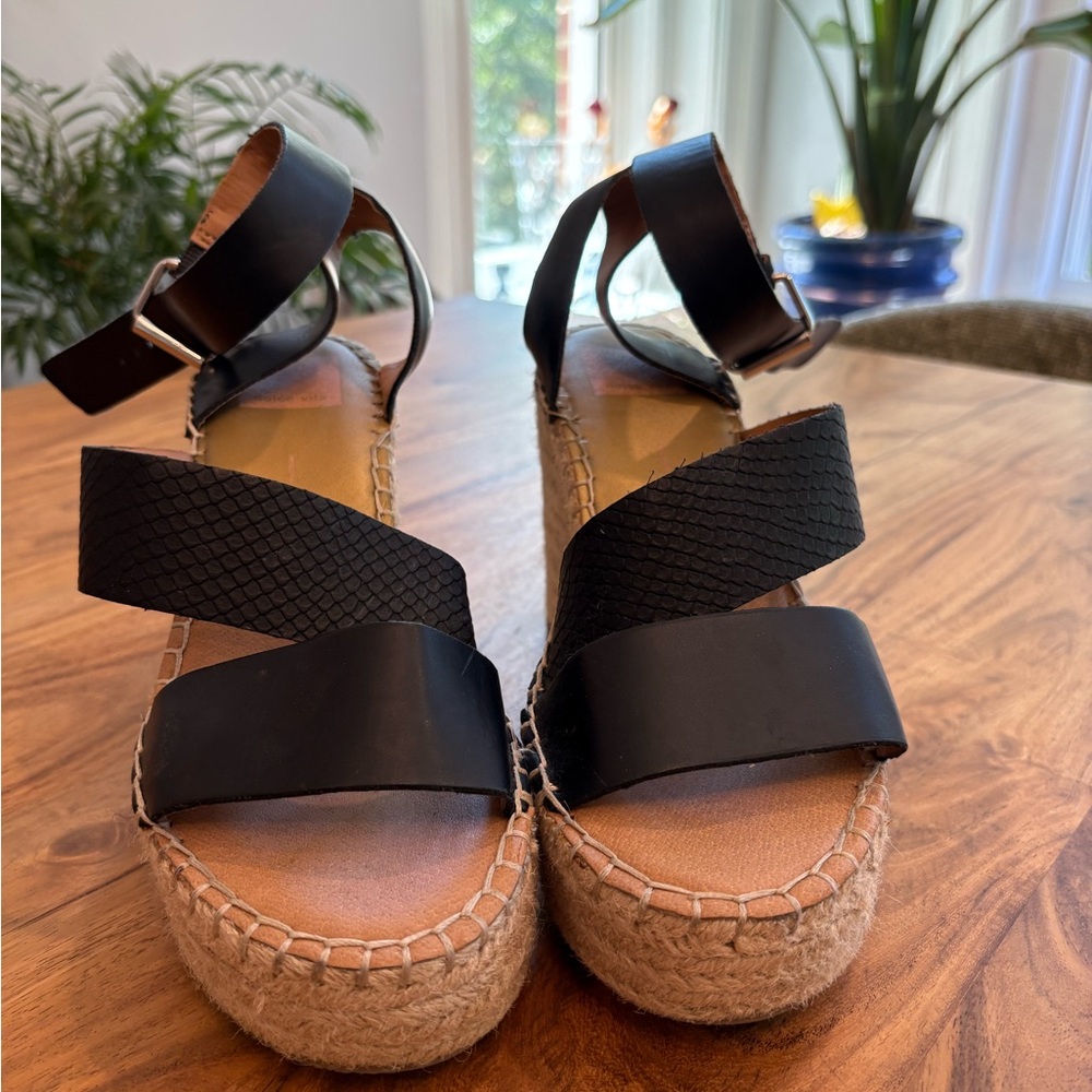 Dolce Vita Black Espadrille Platform Sandals